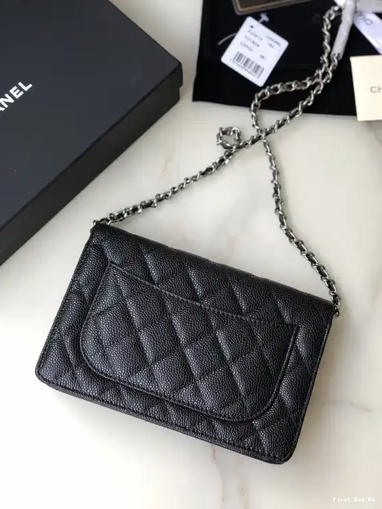First Bag Ru CAVIAR CHAIN CHANEL WALLET 0707